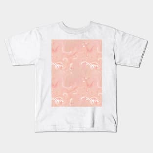 Pastel Peach Silk Marble - Digital Liquid Paint Kids T-Shirt